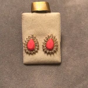 Pink earrings with cz rim